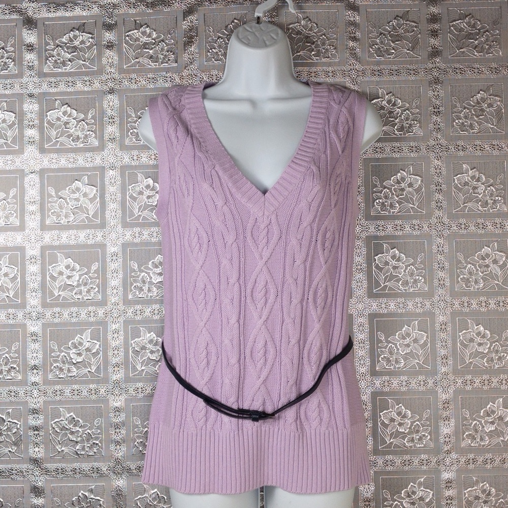 NWT Jones Wear Studio Lavender Sweater With Belt